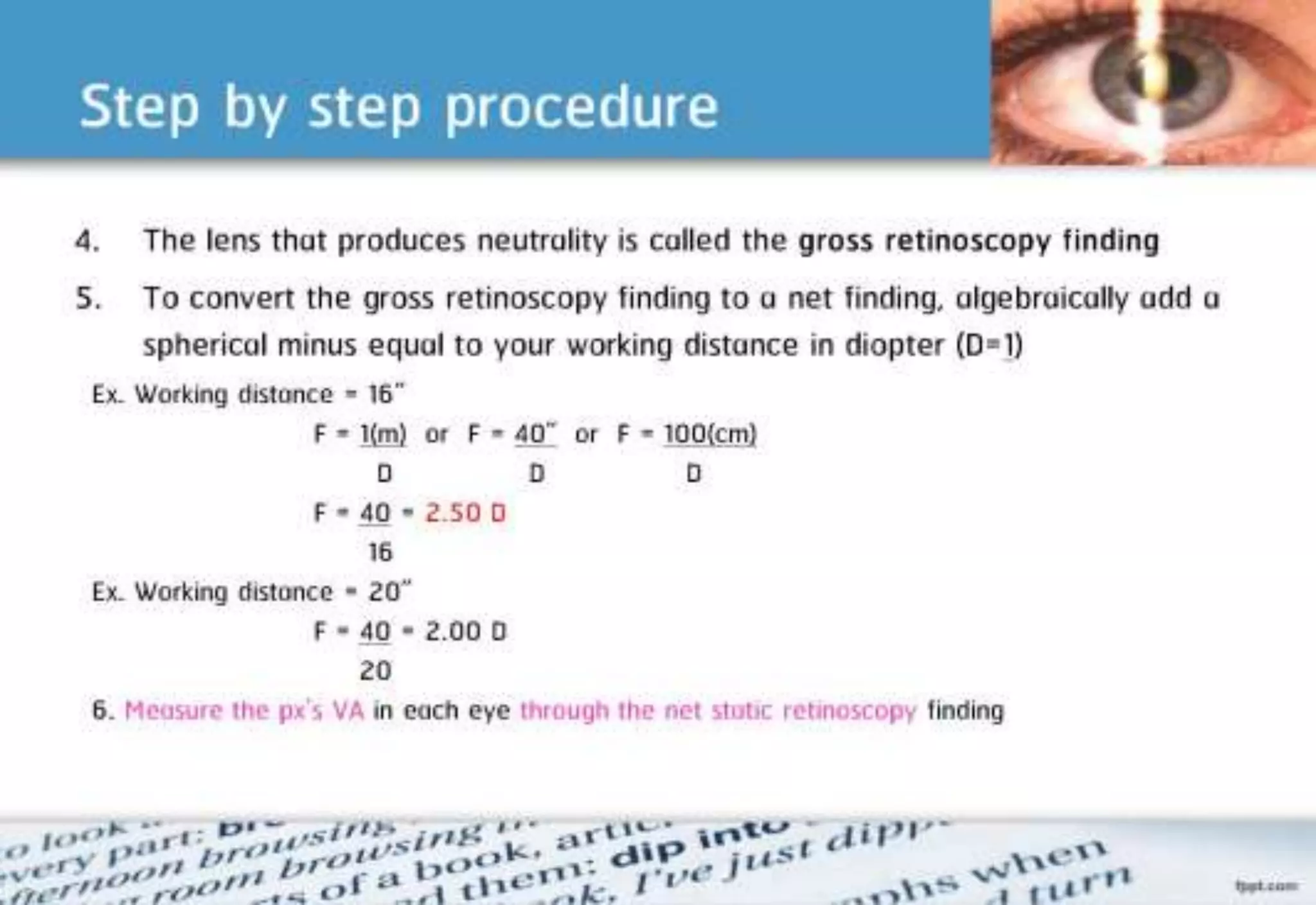 21 step-Diagnosis Procedure Refraction