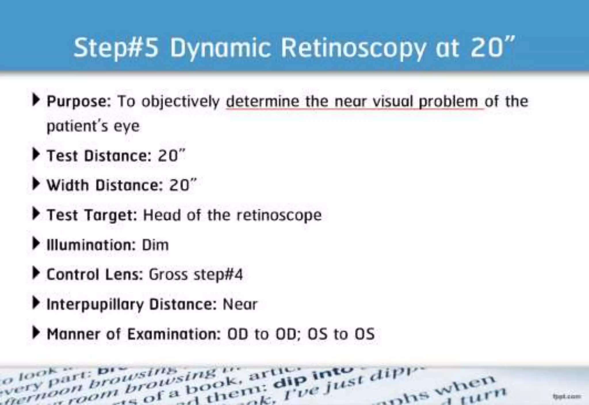 21 step-Diagnosis Procedure Refraction
