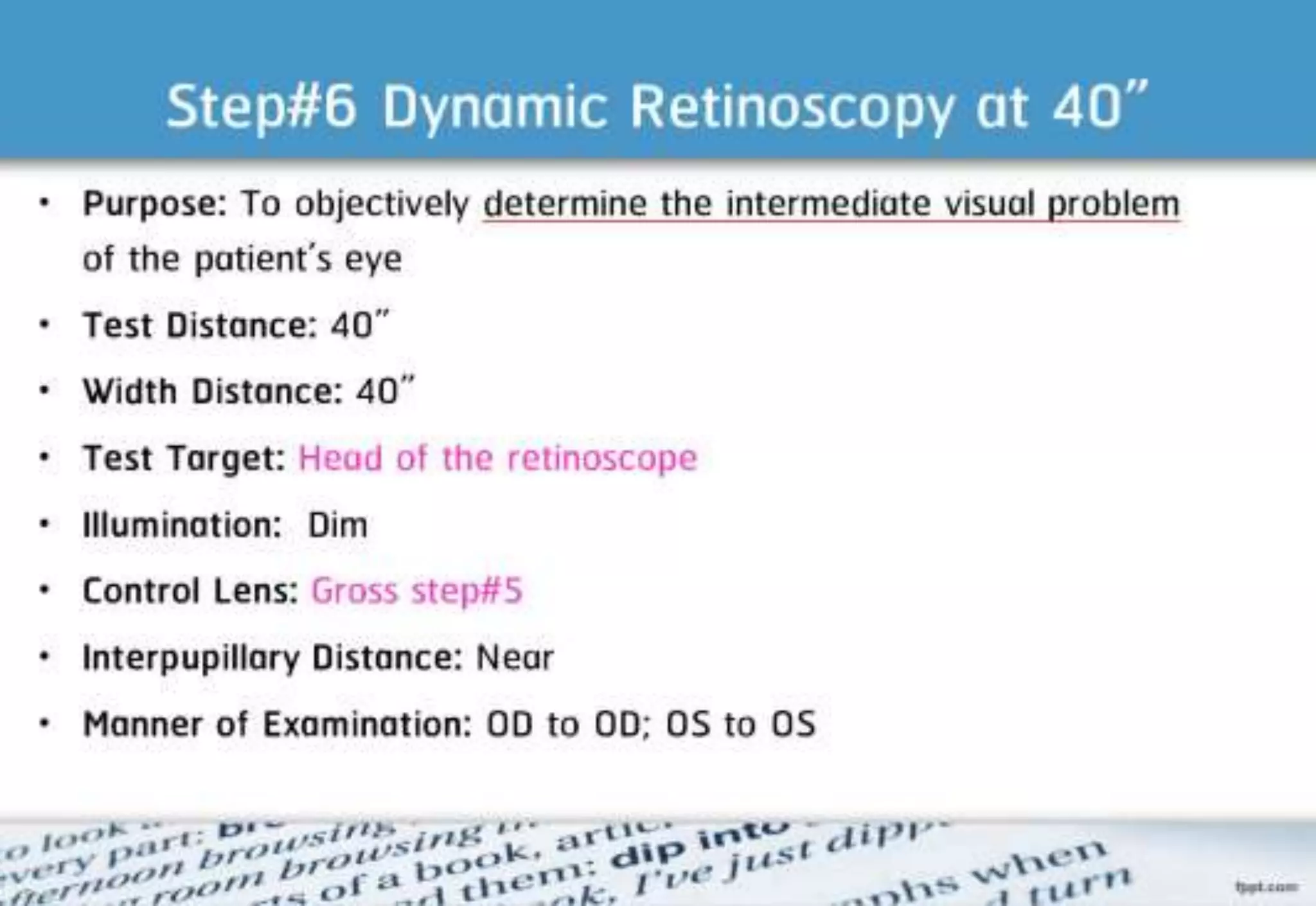 21 step-Diagnosis Procedure Refraction