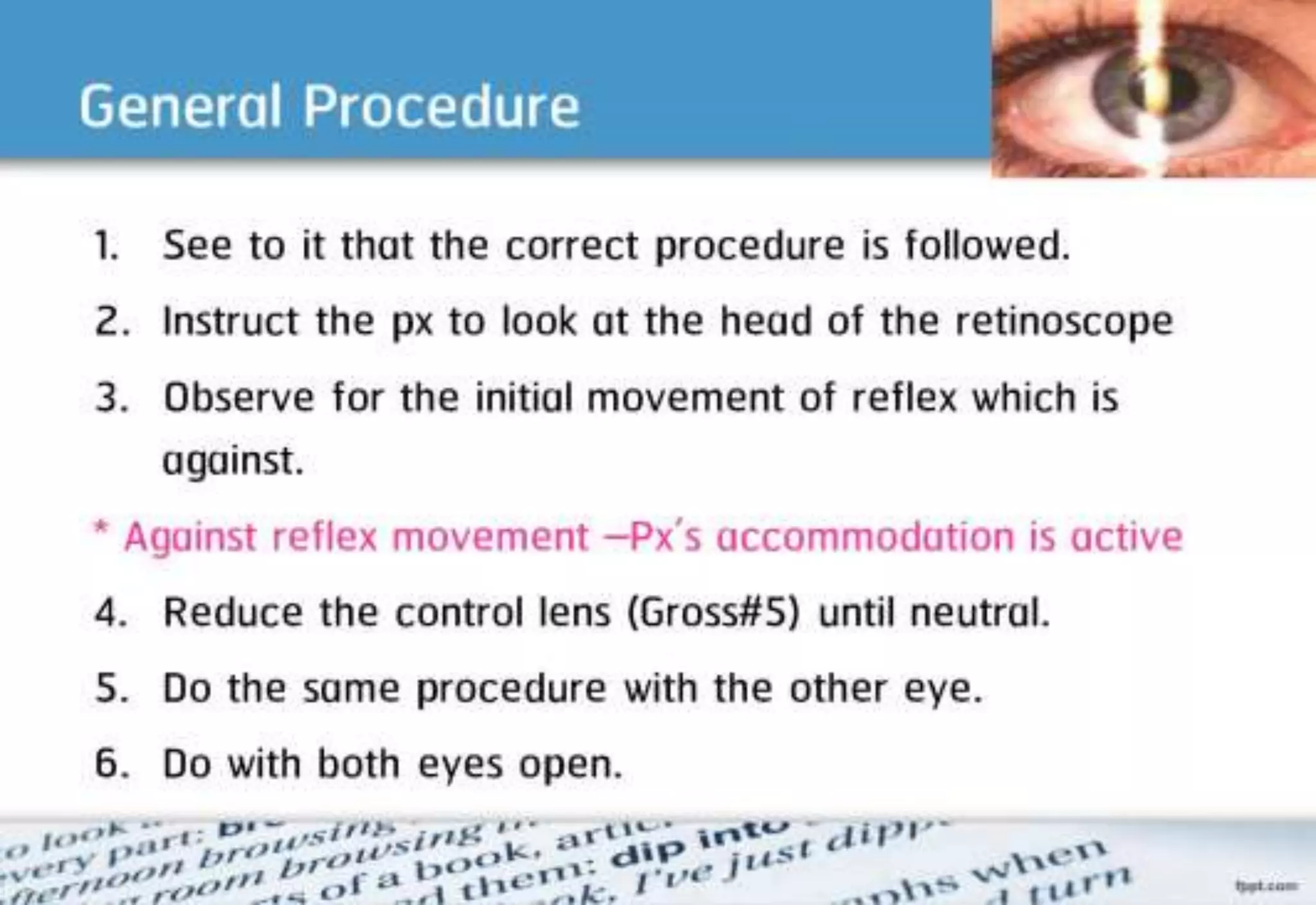 21 step-Diagnosis Procedure Refraction