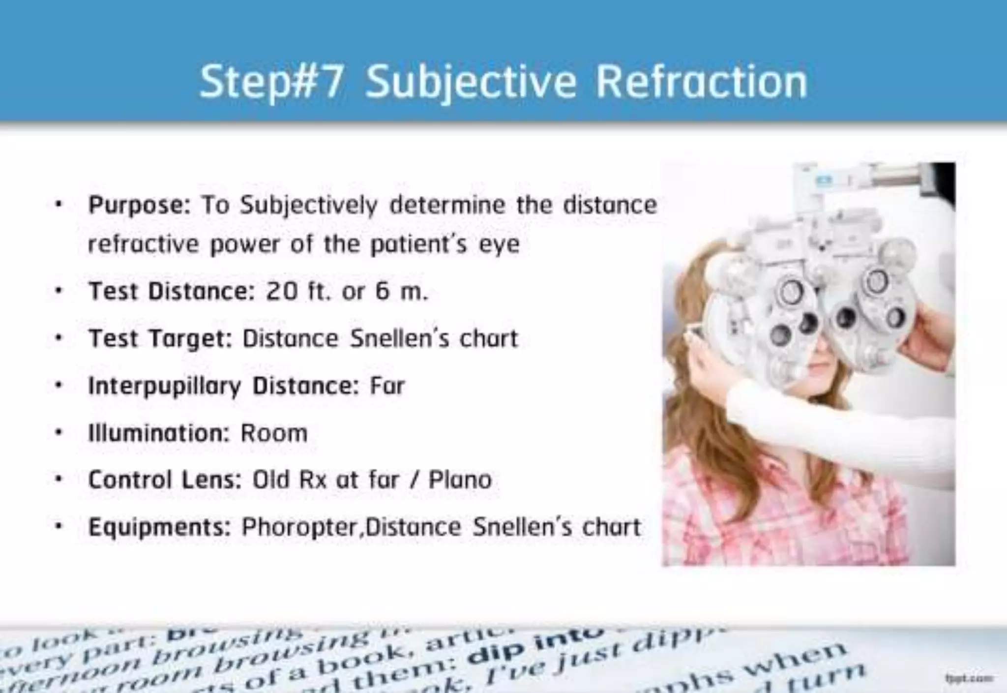 21 step-Diagnosis Procedure Refraction