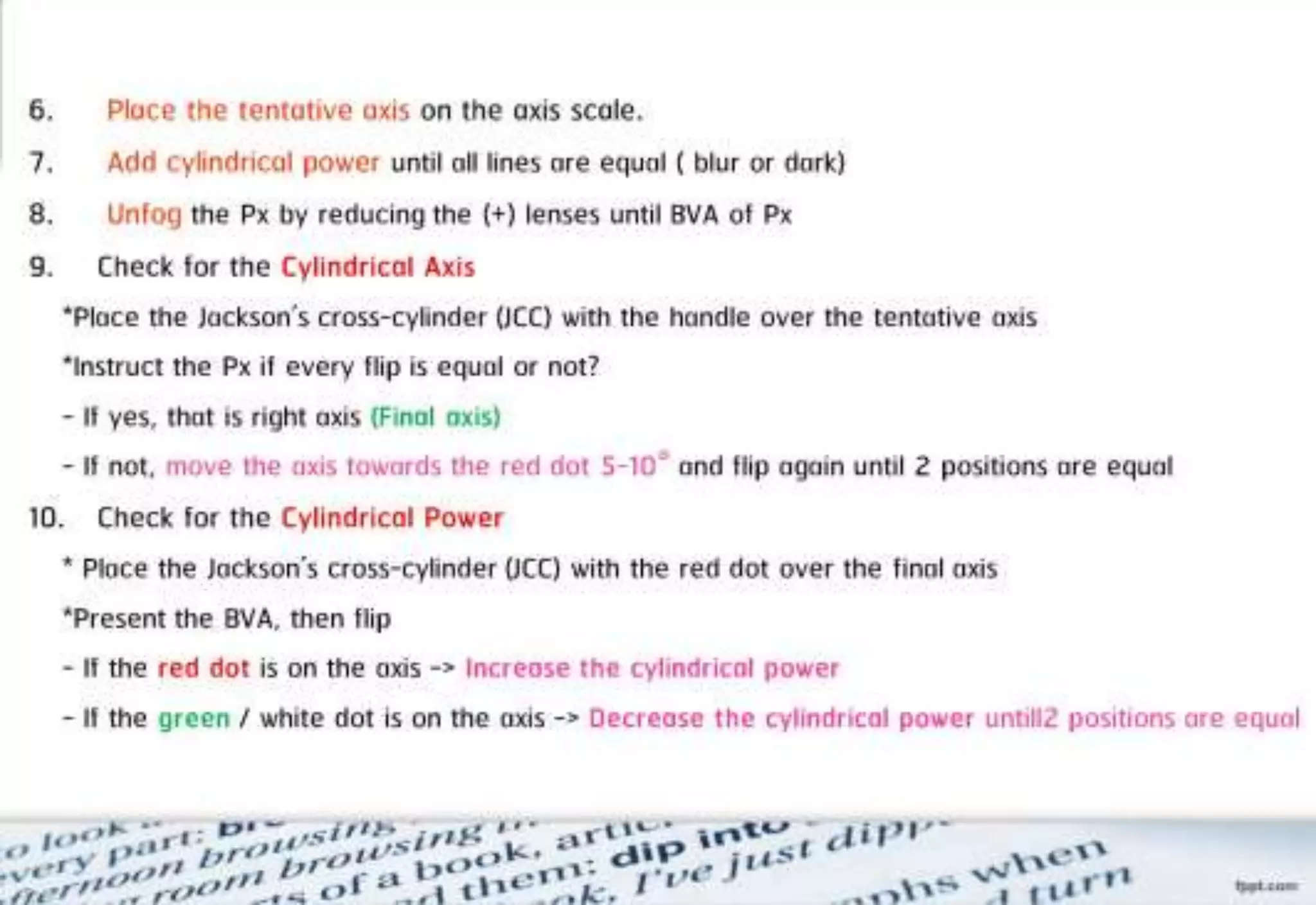 21 step-Diagnosis Procedure Refraction
