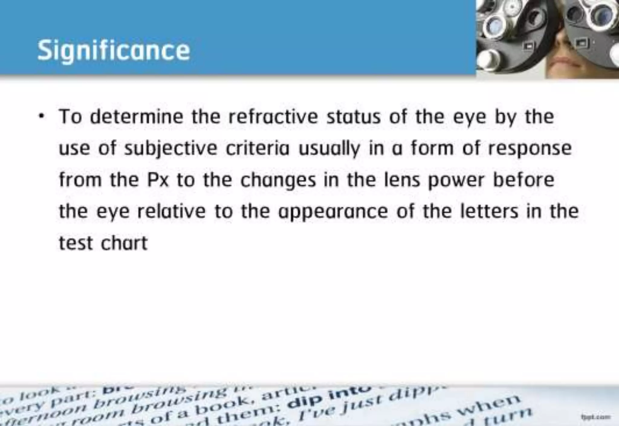 21 step-Diagnosis Procedure Refraction