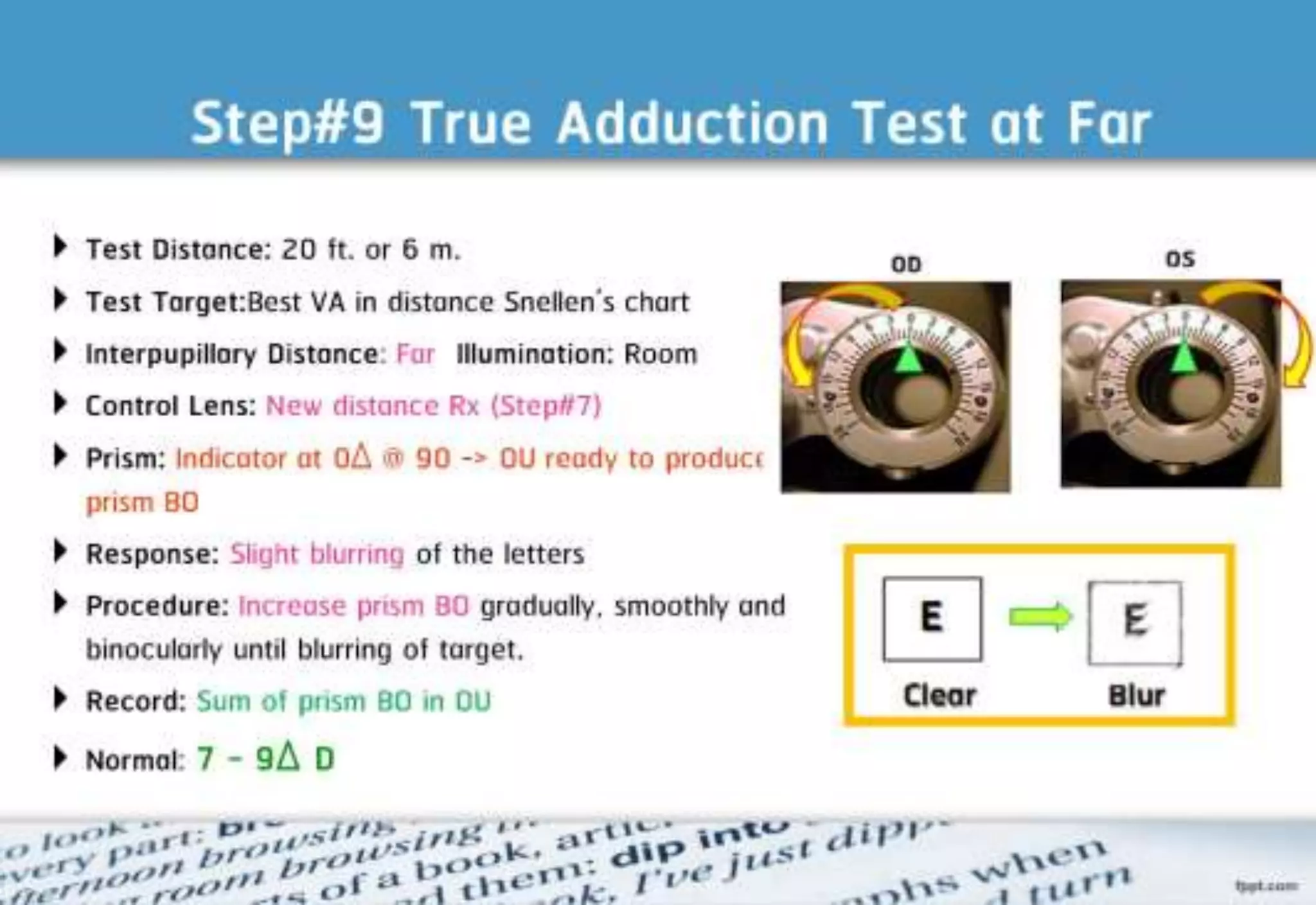 21 step-Diagnosis Procedure Refraction