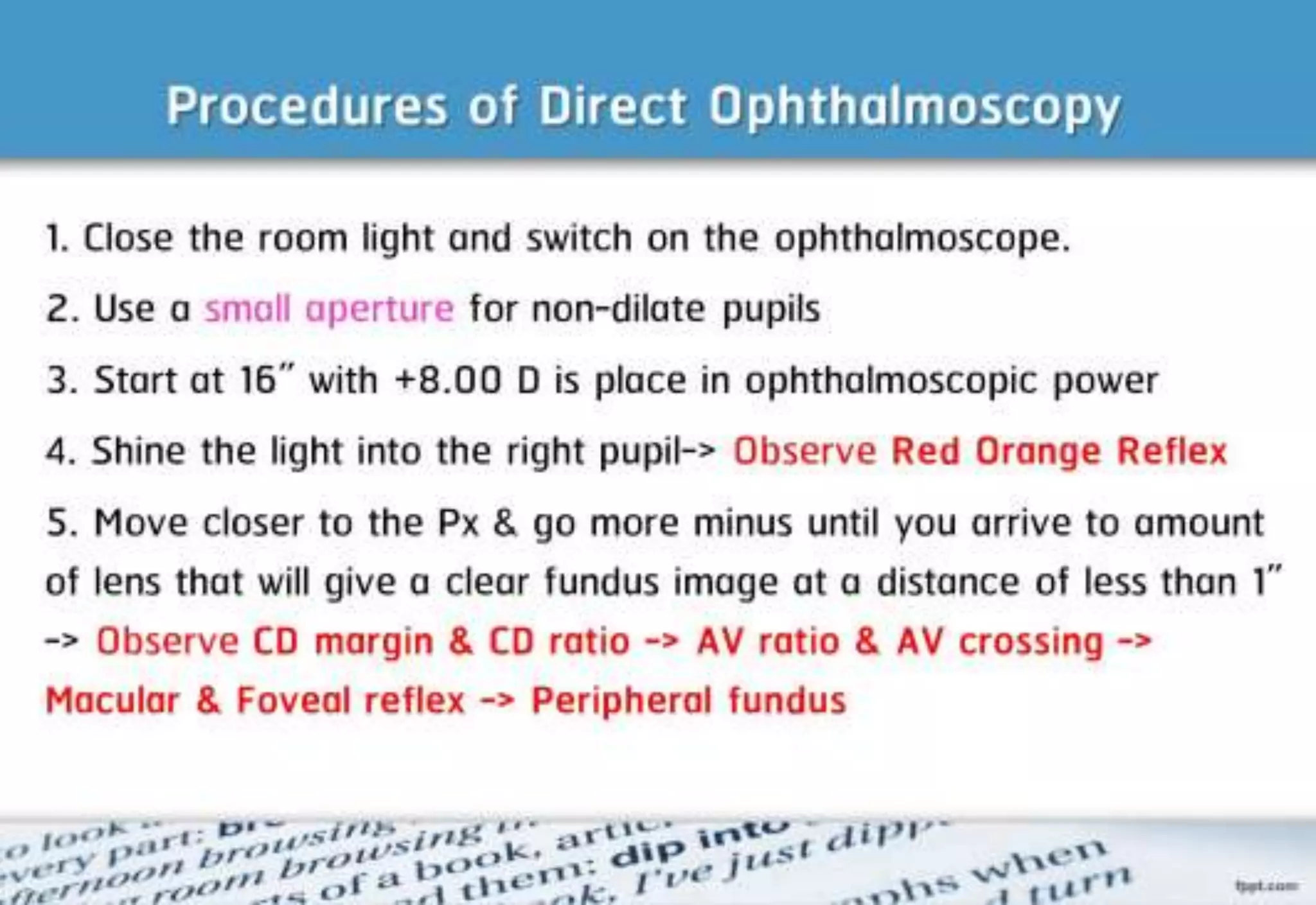 21 step-Diagnosis Procedure Refraction
