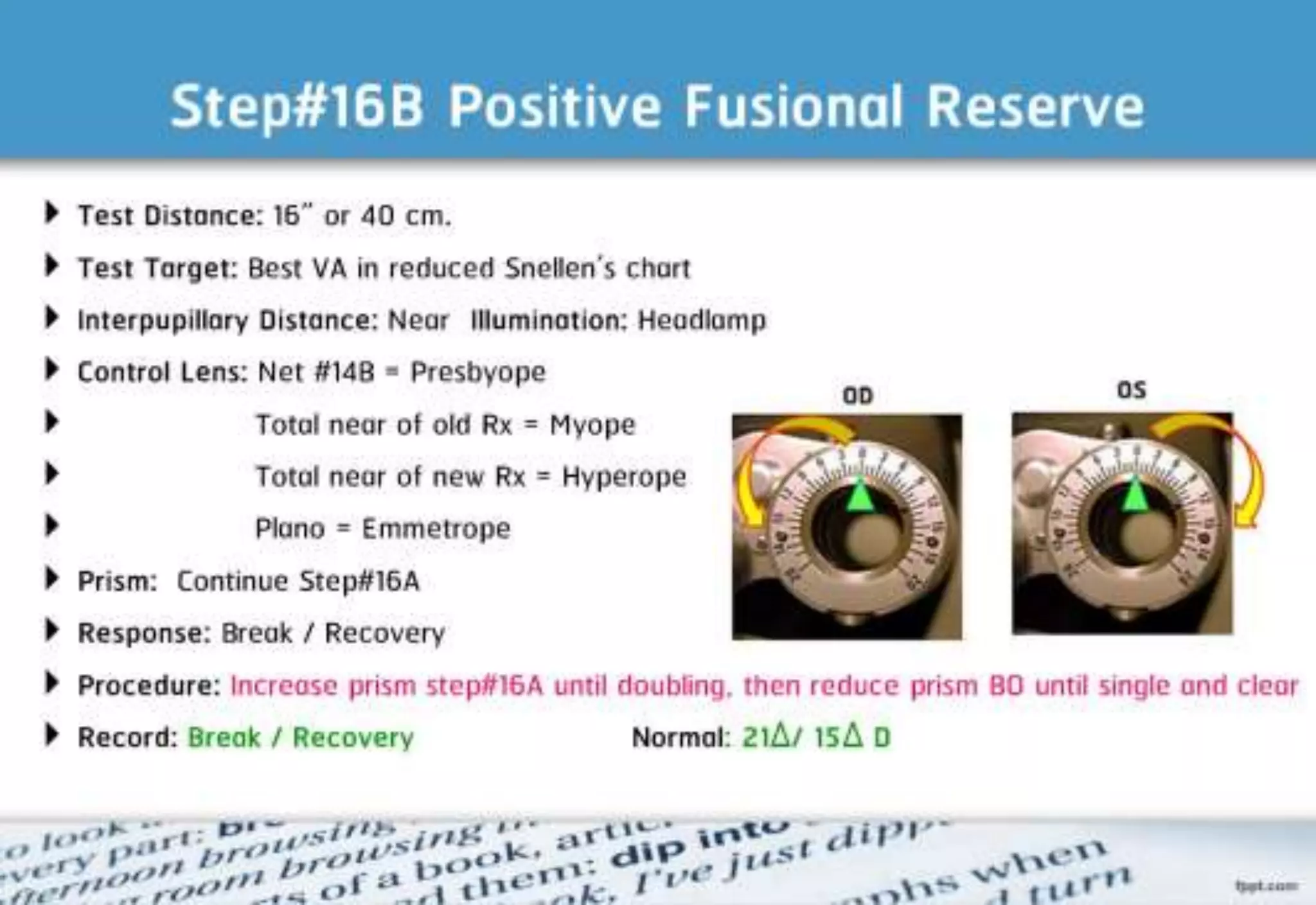 21 step-Diagnosis Procedure Refraction