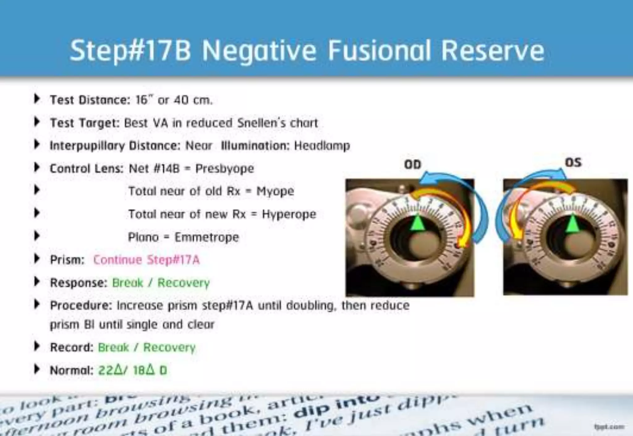 21 step-Diagnosis Procedure Refraction