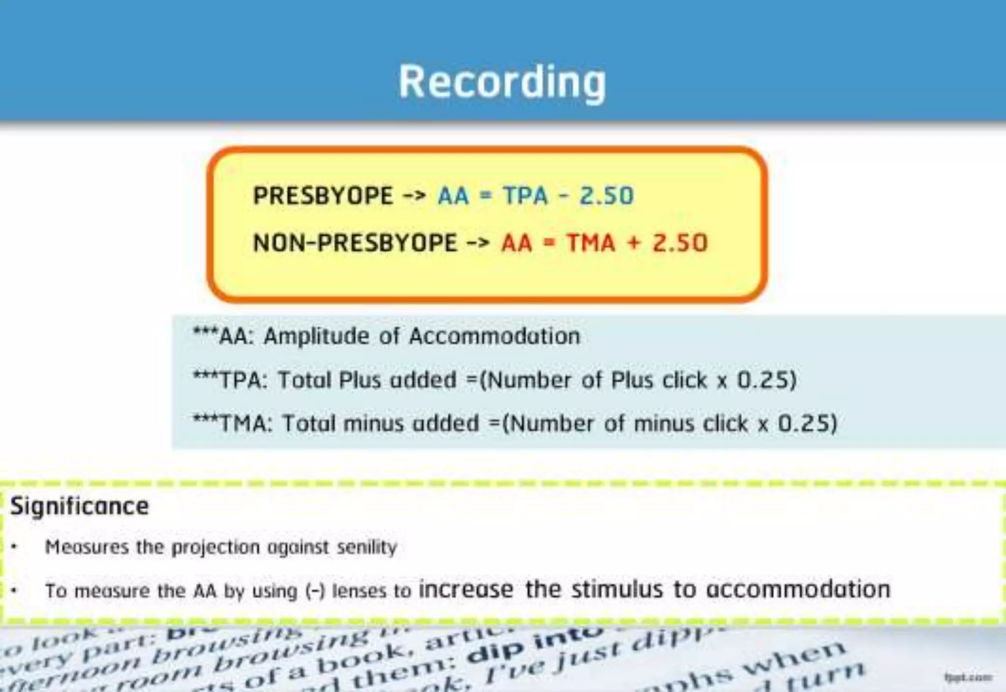 21 step-Diagnosis Procedure Refraction