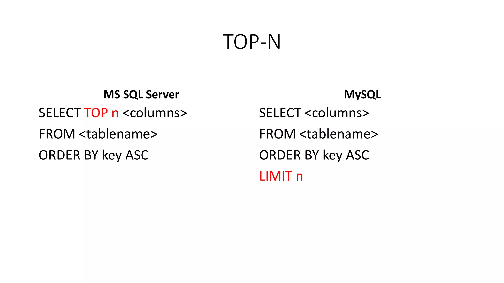 21st Meeting - Compare SQL Server and MySQL | PPT