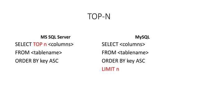 21st Meeting - Compare SQL Server and MySQL | PPT