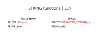 21st Meeting - Compare SQL Server and MySQL | PPT