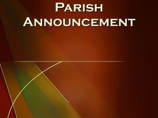 Parish Announcement 