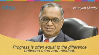 Progress is often equal to the difference
between mind and mindset.
Narayan Murthy
 