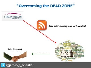 “Overcoming the DEAD ZONE”
Sent article every day for 3 weeks!
Win Account
@james_t_shanks
 