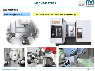 34
MACHINE TYPES
CNC machines
Machining Centre MULTITASKING MACHINE – HORIZONTAL (II)
by Endika Gandarias
 