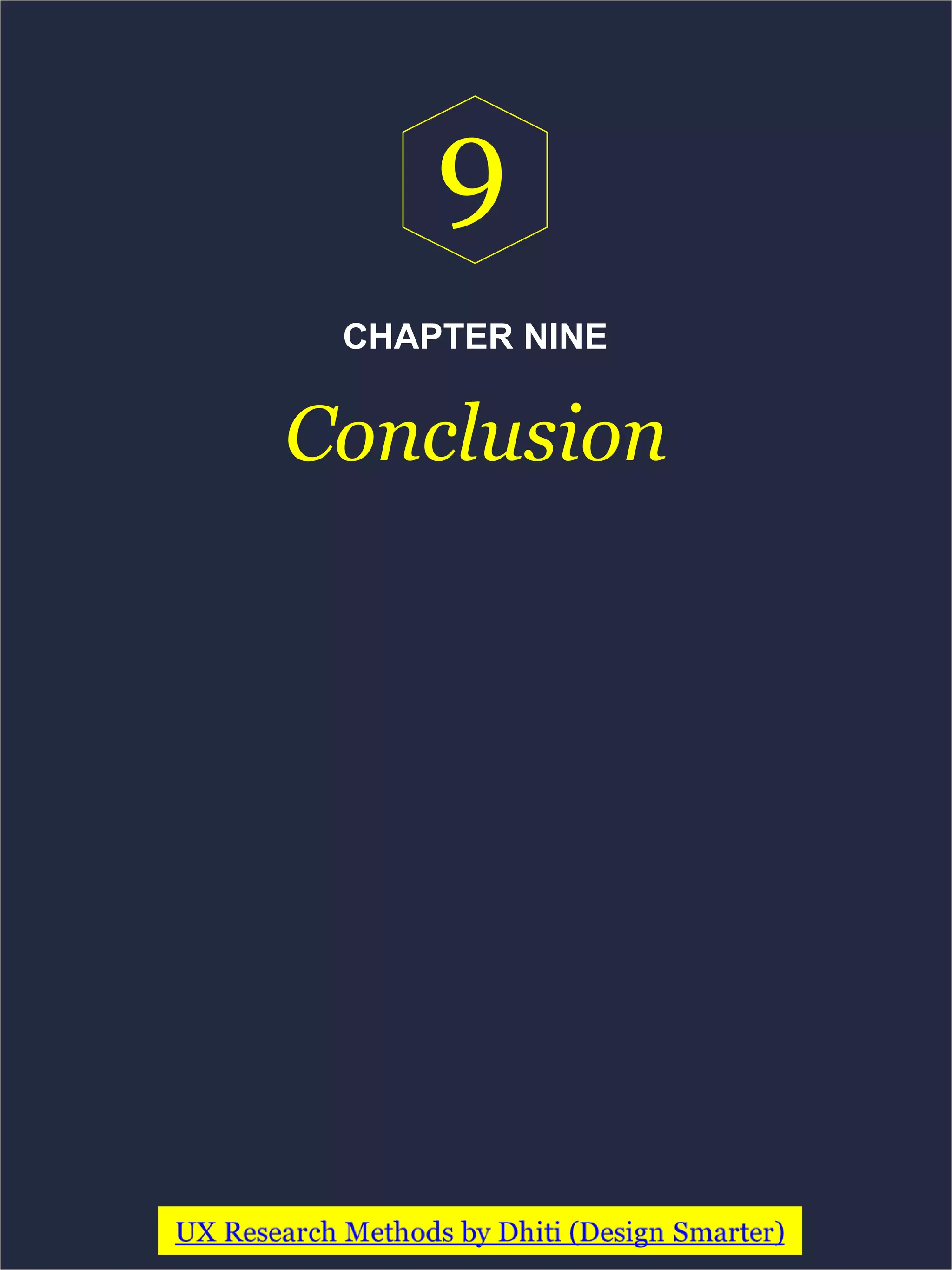 CHAPTER NINE
Conclusion
9
 