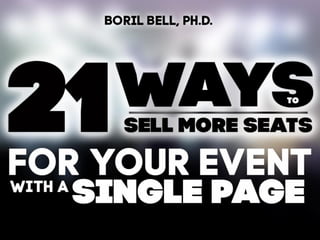 21 Ways to Sell More Seats for Your Event with a Single Page