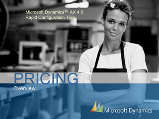 Microsoft Dynamics™ AX 4.0 Rapid Configuration Tool PRICING Overview 