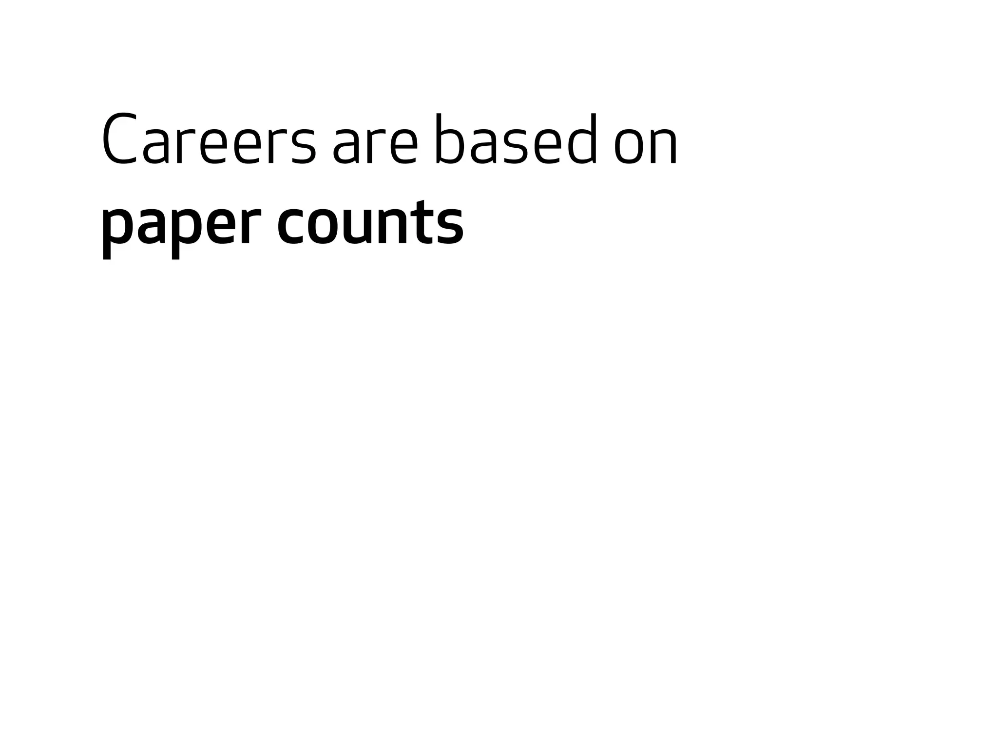 Careers are based on 
paper counts 
 