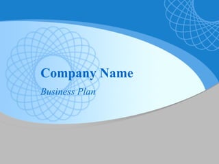 Company Name Business Plan 