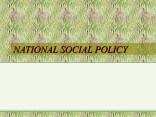 NATIONAL SOCIAL POLICY

 