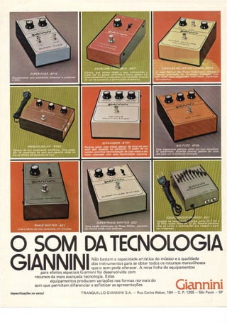 Catálogo Giannini Pedais 1966