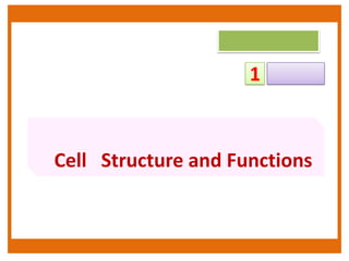 1

Cell Structure and Functions

 