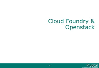 © Copyright 2015 Pivotal. All rights reserved.
15
Cloud Foundry &
Openstack
 