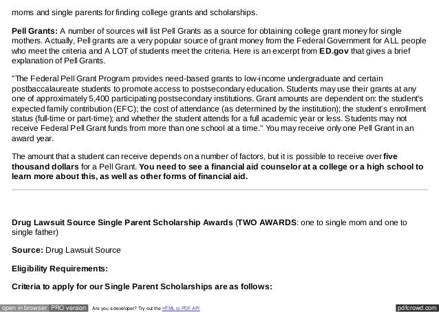 Single mother scholarship essay