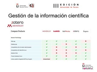 Gestión de la información científica
 