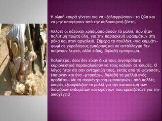 Η ολική κουρά γίνεται για να «ξαλαφρώσουν» τα ζώα και
να μην υποφέρουν από την καλοκαιρινή ζέστη.
Άλλοτε οι κάτοικοι χρησιμοποιούσαν το μαλλί, που ήταν
πολύτιμη πρώτη ύλη, για την παρασκευή υφασμάτων στη
ρόκα και στον αργαλειό. Σήμερα το πουλάνε «για κομμάτι»
ψωμί σε γυρολόγους εμπόρους και σε αντάλλαγμα δεν
παίρνουν λεφτά, αλλά είδος, δηλαδή εμπόρευμα.
Παλιότερα, όσοι δεν είχαν δικά τους αιγοπρόβατα
κυριολεκτικά παρακαλούσαν να τους καλούν σε κουρές. Ο
λόγος ήταν ότι σαν ανταμοιβή τους, εκτός από το φαγοπότι,
έπαιρναν και ένα «μποκάρι», δηλαδή τα μαλλιά ενός
προβάτου. Με τη συγκέντρωση «μποκαριών» από πολλές
κουρές εξασφάλιζαν το μαλλί για την κατασκευή των
διαφόρων ενδυμάτων και υφαντών που χρειαζότανε για την
οικογένεια.
 