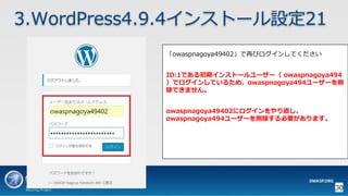 OWASP WordPressセキュリティ実装ガイドライン （セキュアなWordPressの構築ハンズオン手順書）