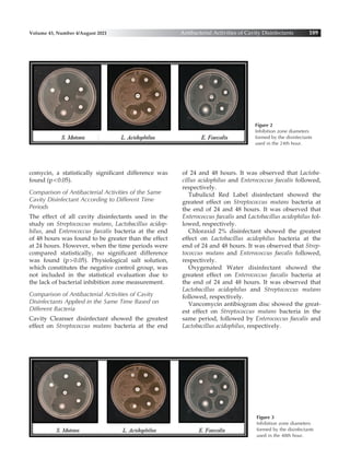 Comparison of Antibacterial Activities of Cavity Disinfectants | PDF