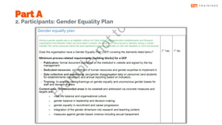 2. Participants: Gender Equality Plan
Part A
 