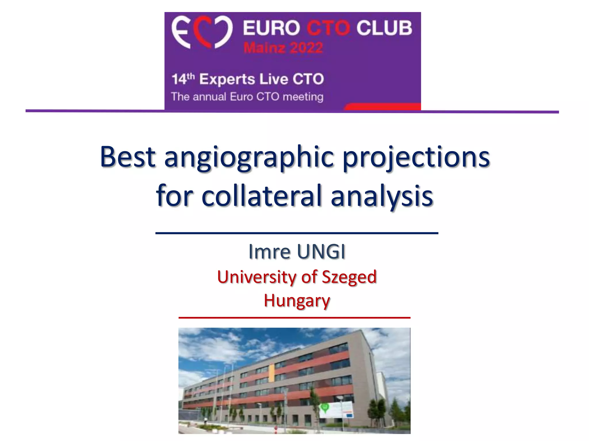 Imre Ungi: Best angiographic projection for collateral analysis | PPTX