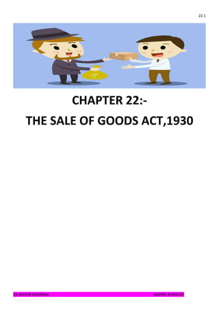 22.1
CA MAYUR AGARWAL INSPIRE ACADEMY
CHAPTER 22:-
THE SALE OF GOODS ACT,1930
 