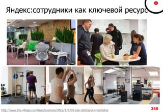 Яндекс:сотрудники как ключевой ресурс
248http://www.the-village.ru/village/business/office/176795-kak-rabotayut-v-yandekse
 
