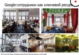 Google:сотрудники как ключевой ресурс
249
http://www.the-village.ru/village/business/office/167995-kak-rabotayut-v-ofise-google
 