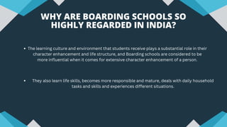 The learning culture and environment that students receive plays a substantial role in their
character enhancement and lif...