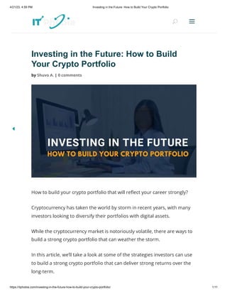Investing in the Future: How to Build Your Crypto Portfolio