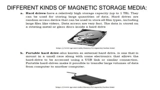 DIFFERENT KINDS OF MAGNETIC STORAGE MEDIA:
 