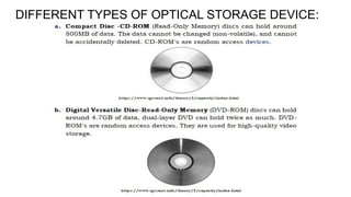 DIFFERENT TYPES OF OPTICAL STORAGE DEVICE:
 