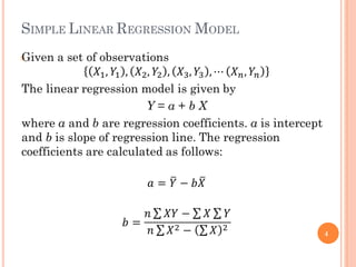 SIMPLE LINEAR REGRESSION MODEL
□
4
 