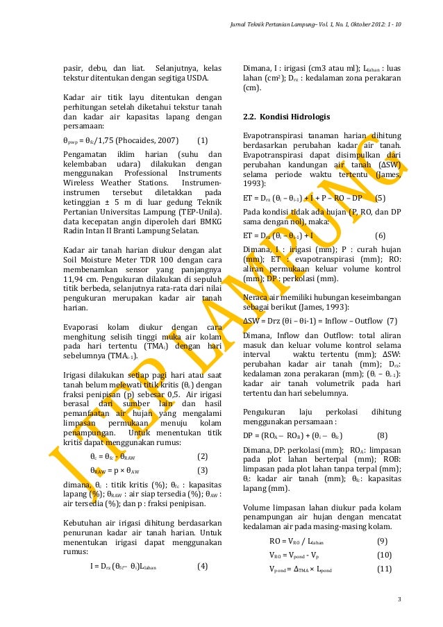 Jurnal nasional tentang kebutuhan air tanaman