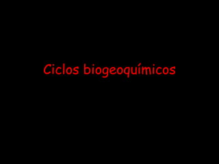 Ciclos biogeoquímicos 