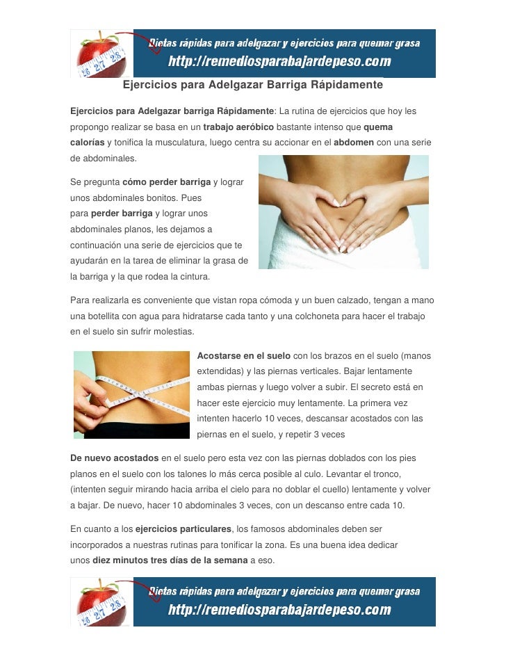 Ejercicios para adelgazar la barriga mujeres
