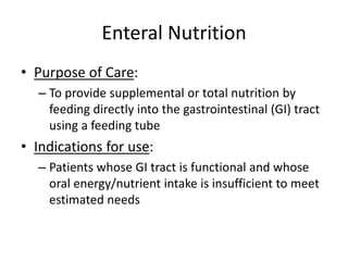Nutrition support enteral and parenteral nutrition | PDF
