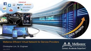 Christopher Lim, Sr. Engineer
July 2016
Mellanox Efficient Virtual Network for Service Providers
 
