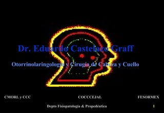 Dr. Eduardo Castelazo Graff Otorrinolaringología y Cirugía de Cabeza y Cuello CMORL y CCC   COCCCEJAL  FESORMEX Depto Fisiopatología & Propedéutica 1 