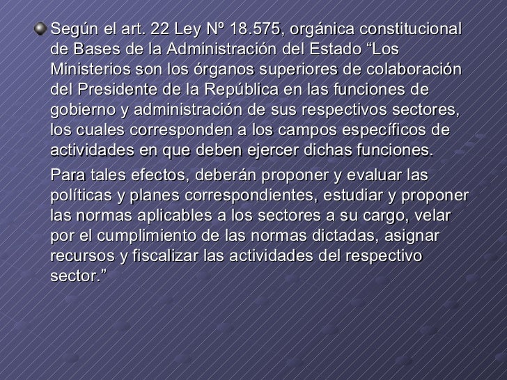 22-26. Derecho Constitucional. Ministros de Estado